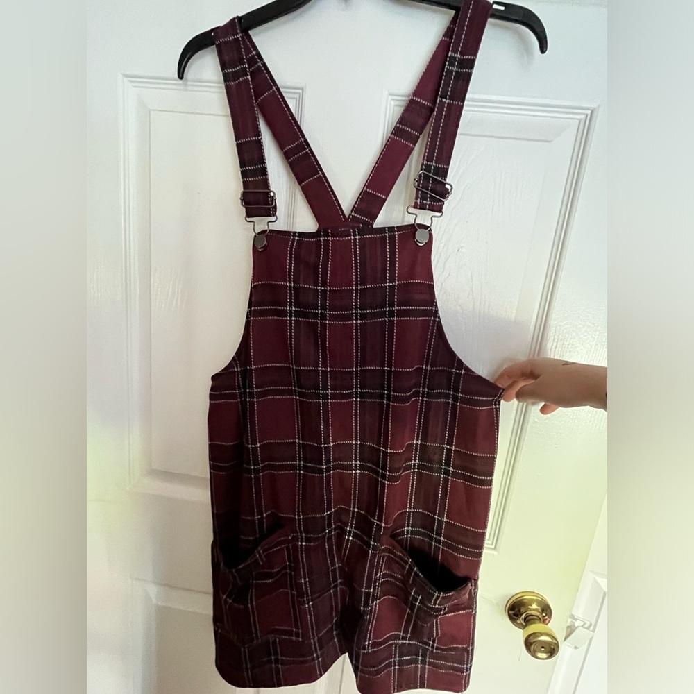 Plaid Grunge Dress Overalls